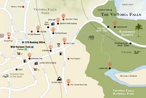 Victoria Falls Map and Guide