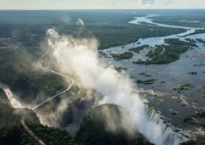Flying over Victoria Falls