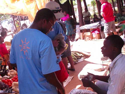 Bargaining at the local Victoria Falls Market
